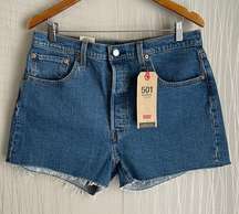 Levi's Women's 501 Original High Rise Denim Jean Cut Off Shorts in Jive Stone