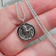 Chinese Zodiac Year of The Horse Pendant Necklace Sterling Silver