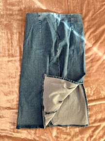 High Waisted Denim Pencil Skirt