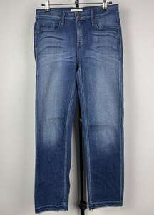 Parker Smith Blue Straight Leg Raw Hem Jeans