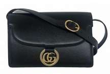 Gucci GG Azalea Ring Black Leather Timeless Shoulder Bag