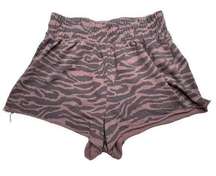 Grayson Threads: Brown Zebra High Rise Lounge Shorts