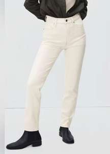 The Cheeky Jean Organic High Rise White Denim Straight Jeans size 27T