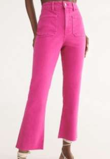 Cropped Flare Pink Jeans