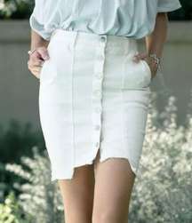 White Denim Skirt