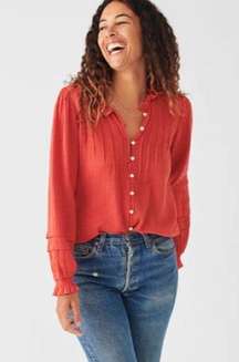 FAHERTY Willa Top Carmine organic cotton  Sz S