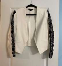 White With Black Lace Blazer