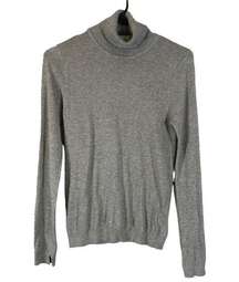 Mango Gray Turtle Neck Long Sleeve Knit Pullover Soft Cozy Sweater Women Sz XS
