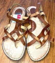 BOC Born Concept New brown leather strappy sandal 8