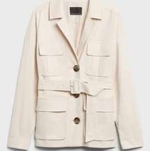 BR x Harbison Safari Suit Jacket Color Transition Cream White