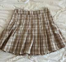 Boutique Pleated Plaid Skirt