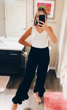 Black Ruffal Work Pants