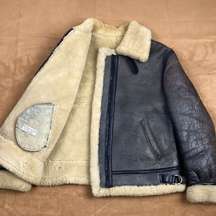 Size 10 Genuine Shearling B-3 B3 Flight Bomber Jacket Vintage Women’s Sheepskin