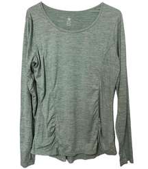 Heather Green Long Sleeve Yoga Top