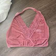 Velvet  Bralette Small Pink