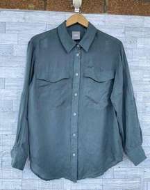 Kith women’s steel blue gray blouse size medium