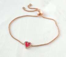 Spell It Out Pink Heart Rose Gold Bracelet 💖 NWT