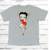 Vintage 90s Unbranded Unisex Adult Large Gray Betty Boop T-shirt • Graphic Tee