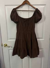 brown babydoll dress