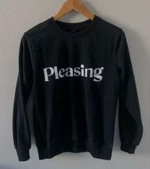 Black‎ Graphic Long Sleeve Sweatshirt with Graphic Print Pleasing