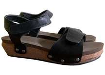 CORKY’S BOUTIQUE Cargo Sandals Platform Cork Hoop Loop Slingback Size 10 Black