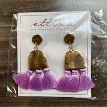 Ettika Purple Tassel Earrings