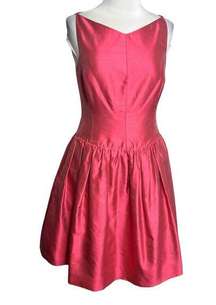 Vintage Oscar de la renta pink label silk Structured Skirt Cocktail Dress Sz 8