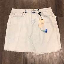 Ban JARA  denim skirt frayed hem