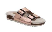 MIX NO. 6 Sandals WOMEN'S 9 ROSE GOLD FALON SLIDE SANDAL SLIDES - METALLIC 9 SB