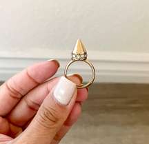 Gold Rhinestone Pointy Ring 6/6.5