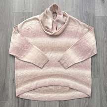 NWOT American Eagle Super Soft Knit Striped Cowl Neck Sweater Pastel Pink Large