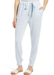 NWT 1. State Heather Pale Blue Drawstring Straight Leg Knit Joggers Size Large