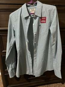 Crystal Teal Stripe button up