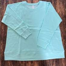 Ideology Activewear Sweatshirt Plus Size Aqua Freeze 2X New