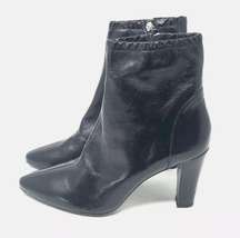Zara Black Patent Leather Booties