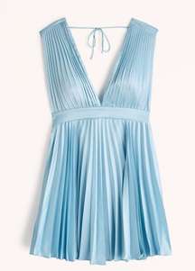 blue abercrombie pleated dress