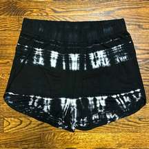 PINK LOTUS BLACK & WHITE TIE DYE SHORTS