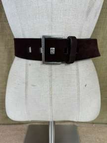 Vintage  Chocolate Brown Suede Leather Belt M 29-33 Inches