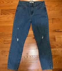 distressed straight leg jeans 29”