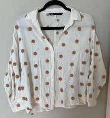 Fuzzy Polka Dot Button Up Shirt