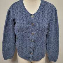 Vintage Northern Reflections 90s blue cropped cardigan size small