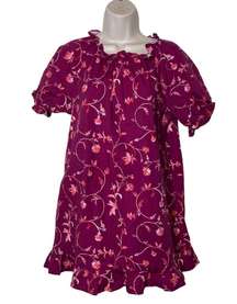 Hill House The Katherine Nap Dress in Burgundy Botanical Poplin mini dress Sz S