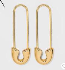 by Baublebar: Gold Safety Pin Threader Earrings