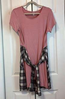 Dress with attached flannel