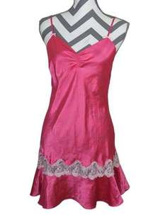 Victoria's Secret Pink Satin Slip Chemise Small