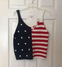 NWT moon & Madison American Flag Crop Top