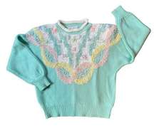 Vintage Jaclyn Smith Fairy Granny Core Knitted Pastel Beaded Sweater