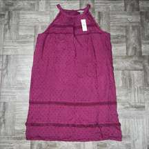 NEW Loft Purple Embroidered Dress Size Medium