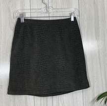 Exact Change Y2K Crocodile Snake Print Green Mini Skirt size 3