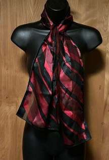 Oscar de la Renta Silk Scarf Black & Red